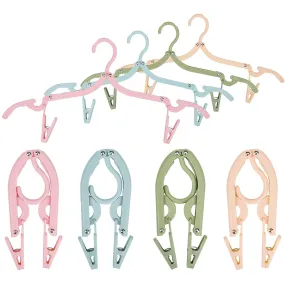 10Pcs Plastic Travel Hangers Folding Travel Hangers With Clips Foldable Clothes