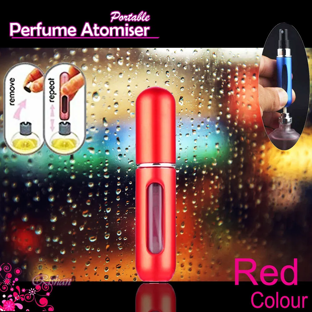 5ML Perfume Travel Refillable Mini Bottle Refillable Portable Perfume Atomizer Mini Perfume Aerosol for Trip Fragrance Empty Spray Bottle Scent Pump Case (Black)