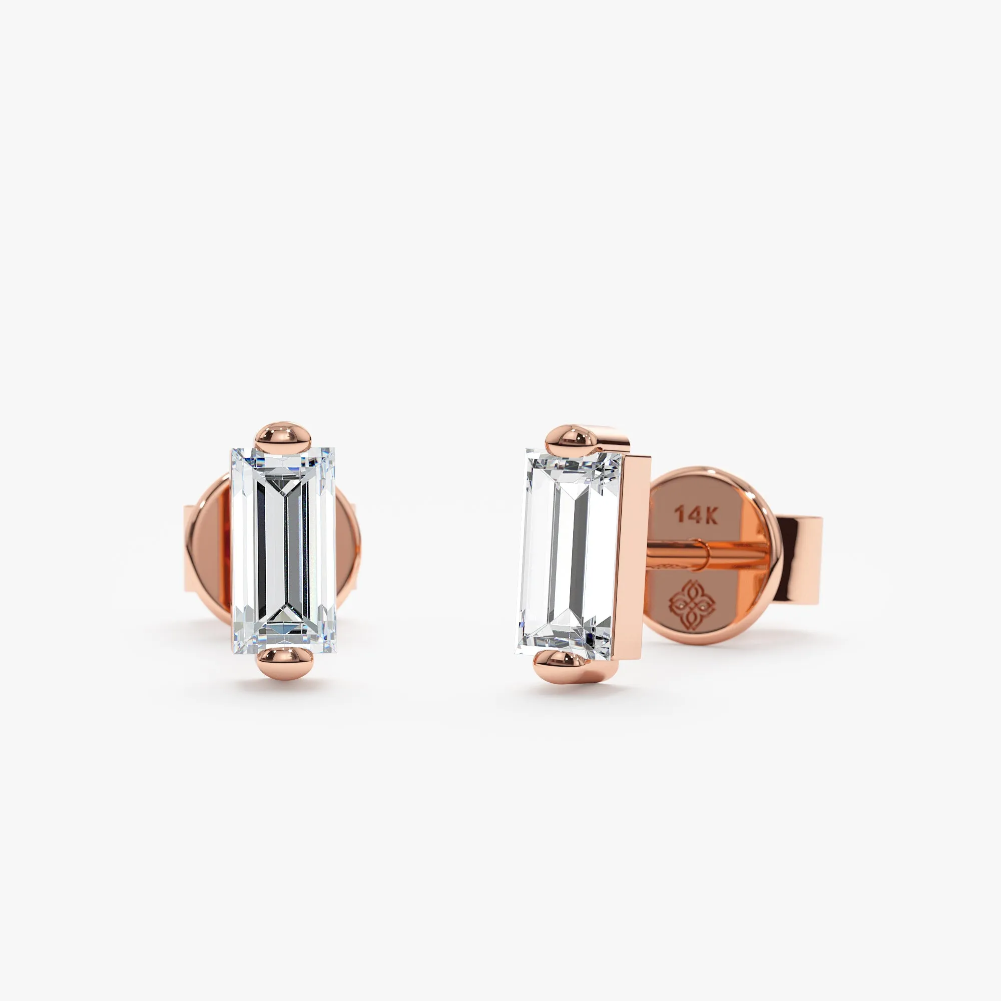 Baguette Diamond Studs, Sophia