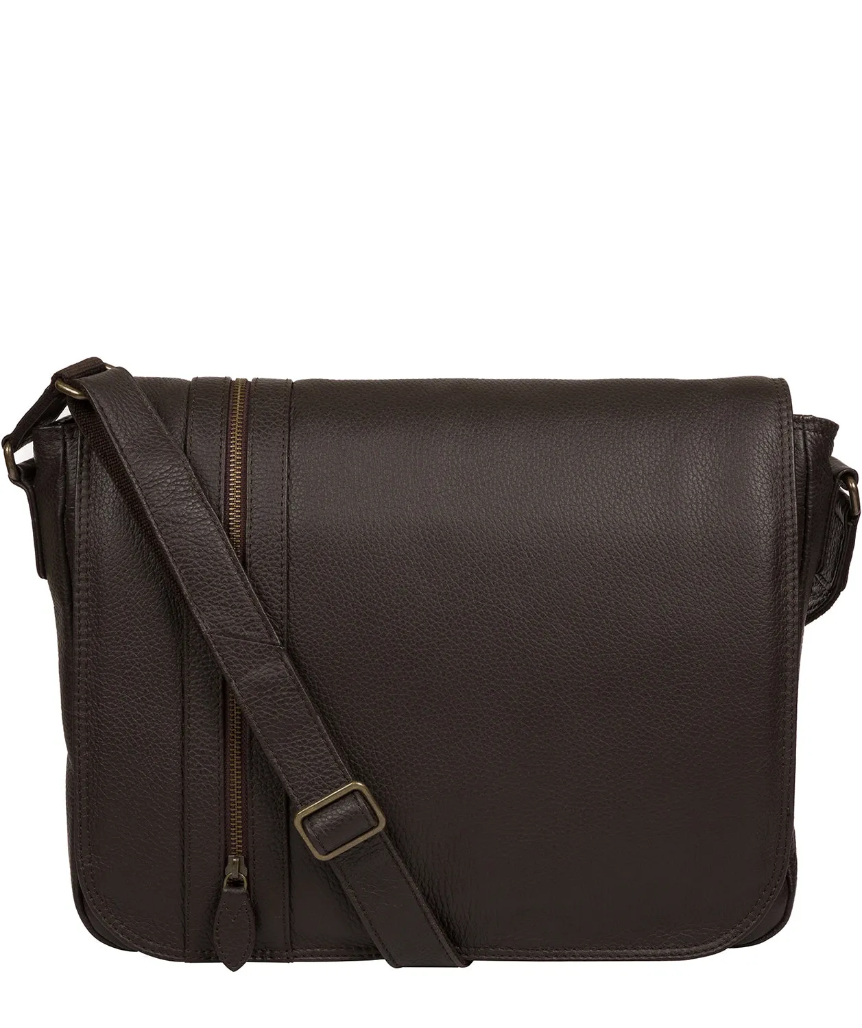 'Byron' Brown Leather Messenger Bag