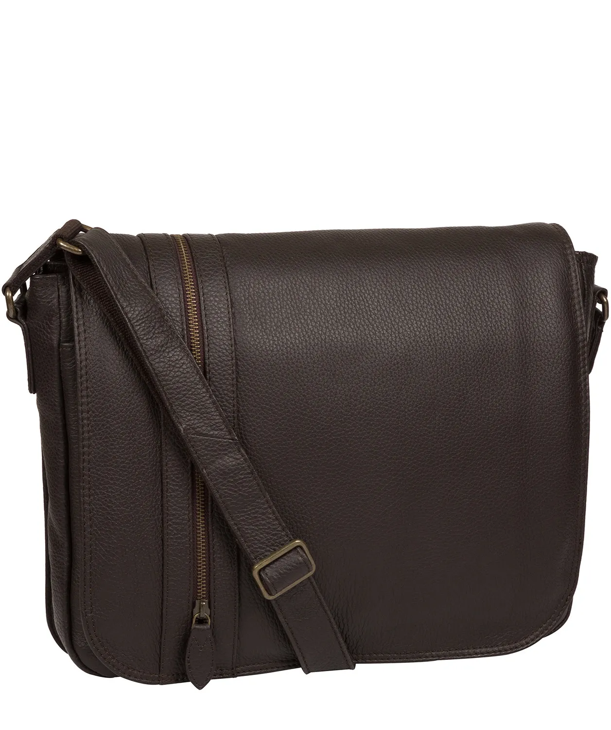 'Byron' Brown Leather Messenger Bag