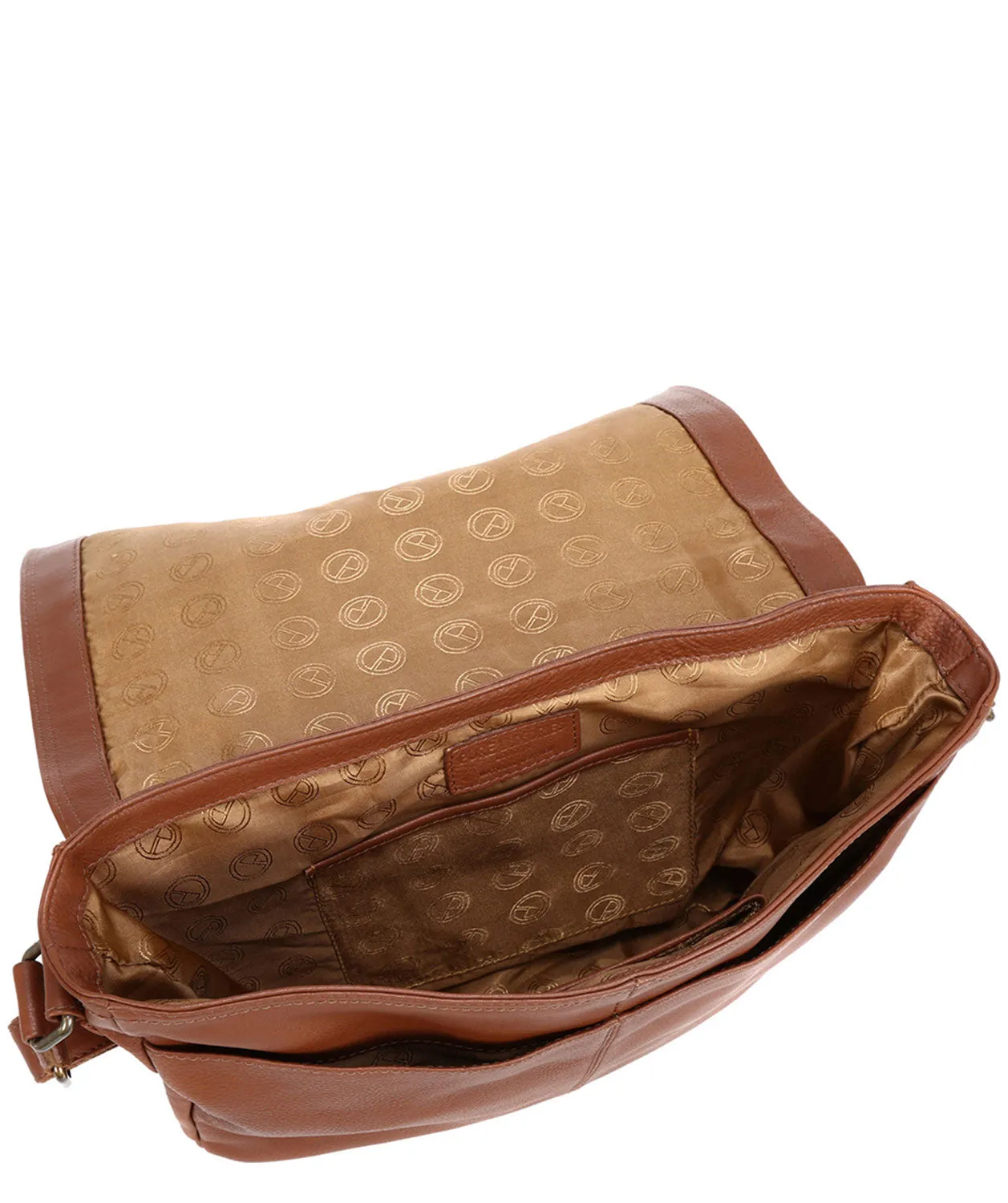 'Byron' Chestnut Cowhide Leather Messenger Bag