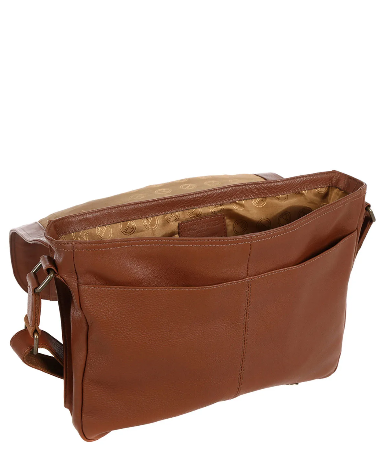 'Byron' Chestnut Cowhide Leather Messenger Bag