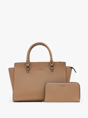 Elora Satchel Sling - Beige   Wallet Combo