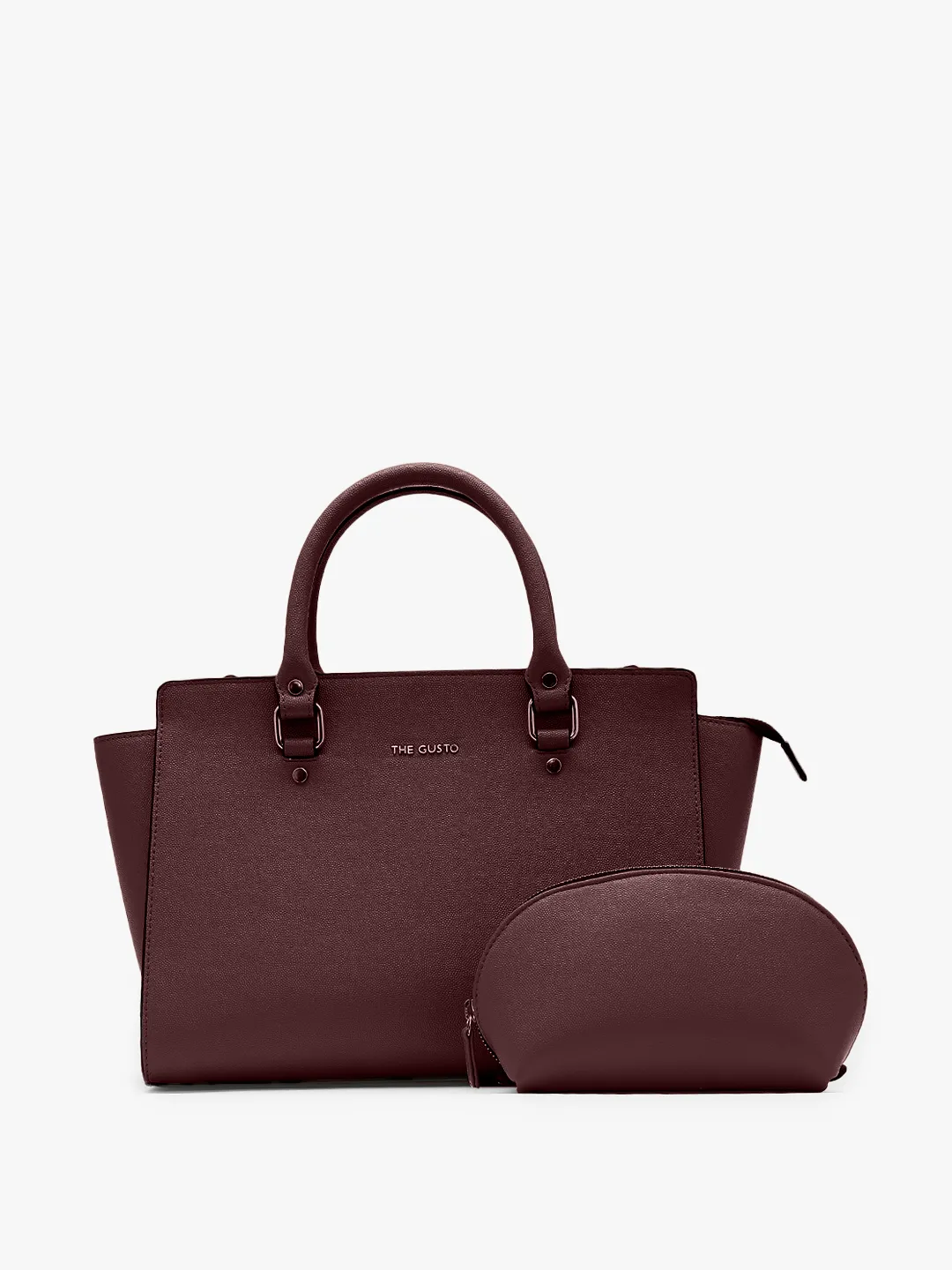 Elora Satchel Sling - Maroon   Pouch Combo