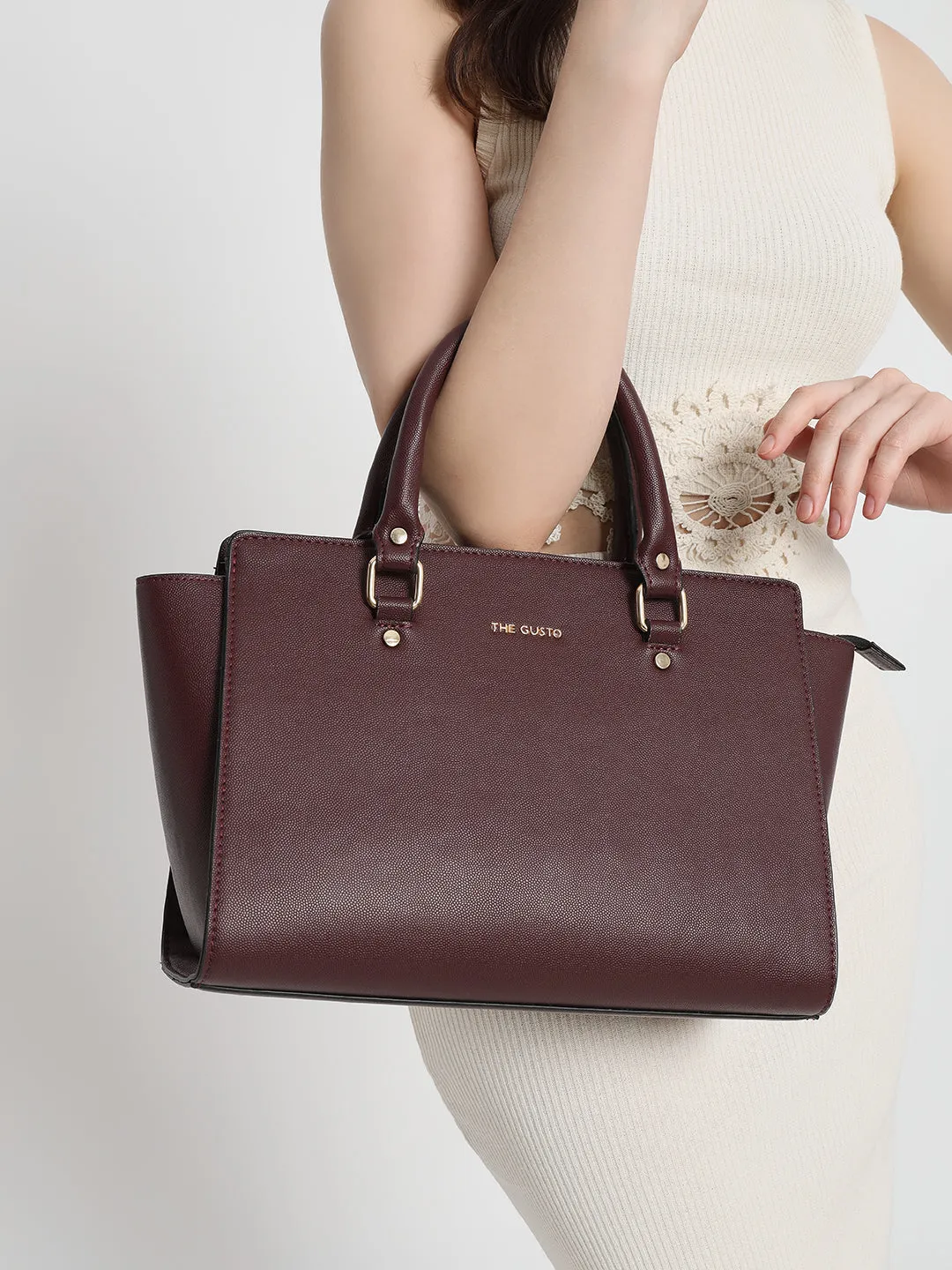 Elora Satchel Sling - Maroon   Pouch Combo