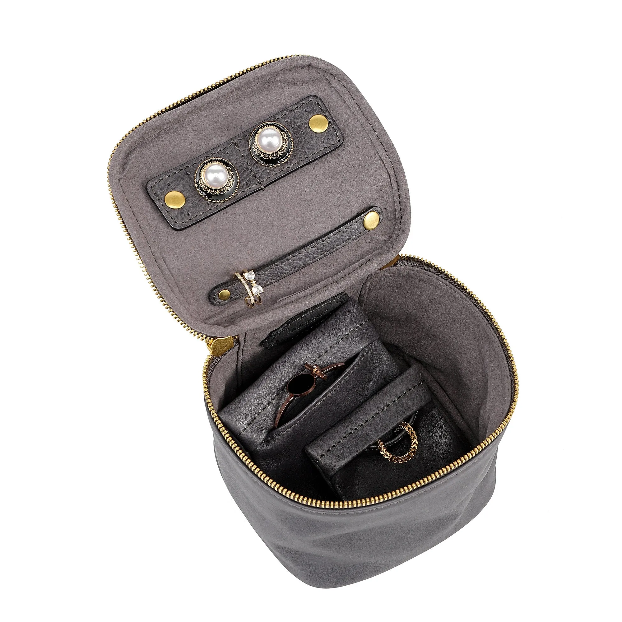 Genuine Leather Celosia Cube Jewelry Case