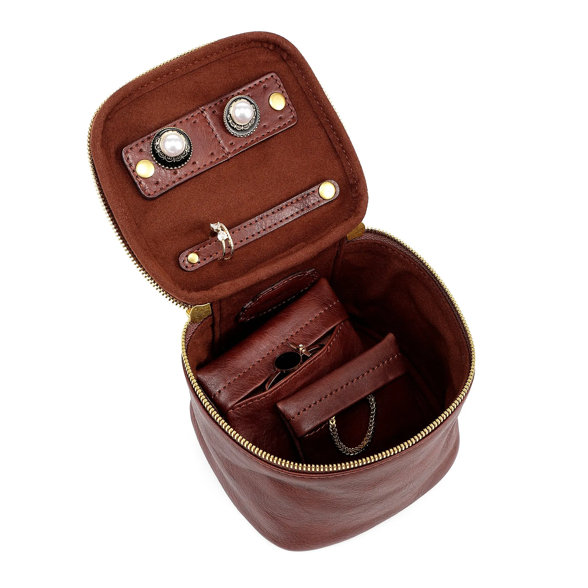 Genuine Leather Celosia Cube Jewelry Case