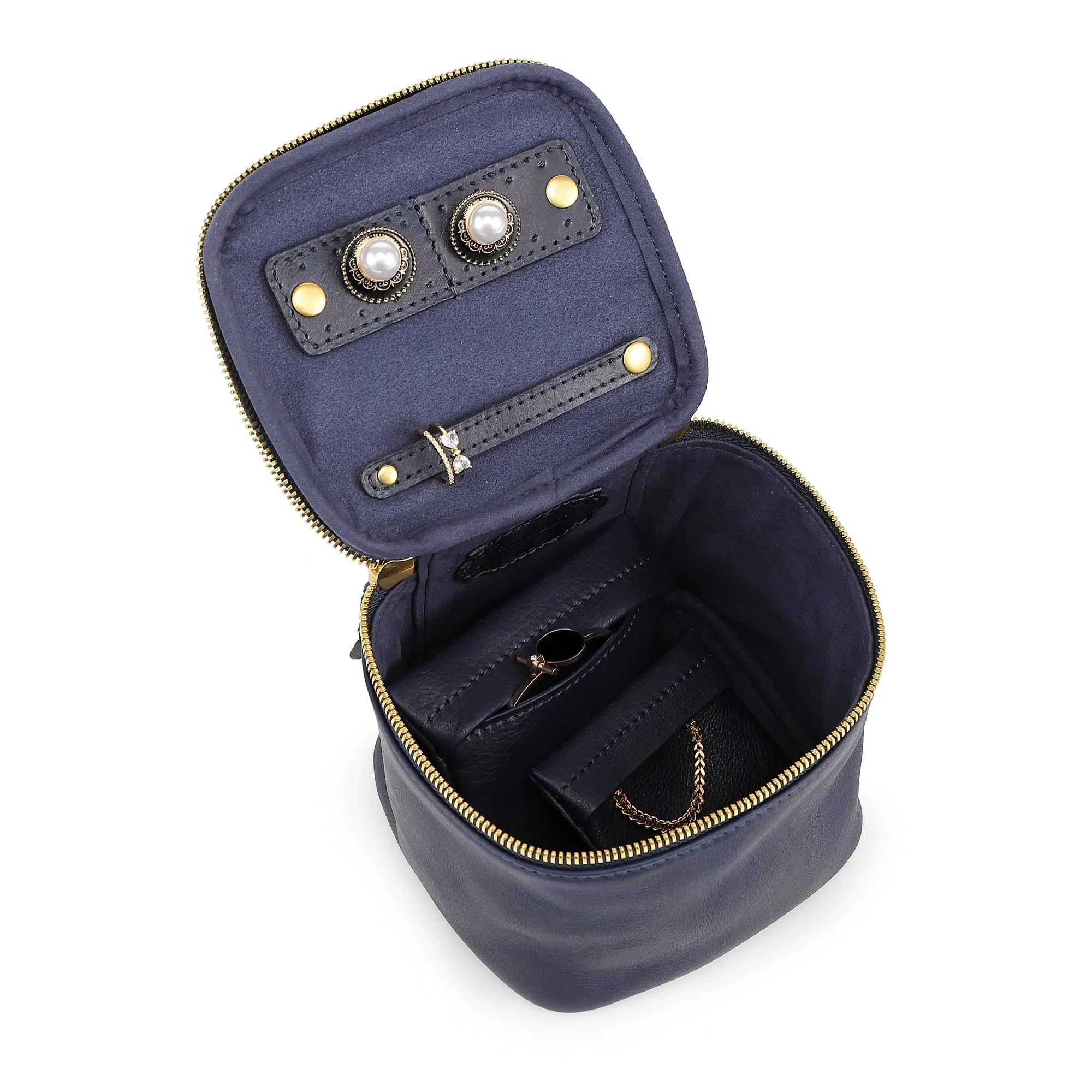 Genuine Leather Celosia Cube Jewelry Case