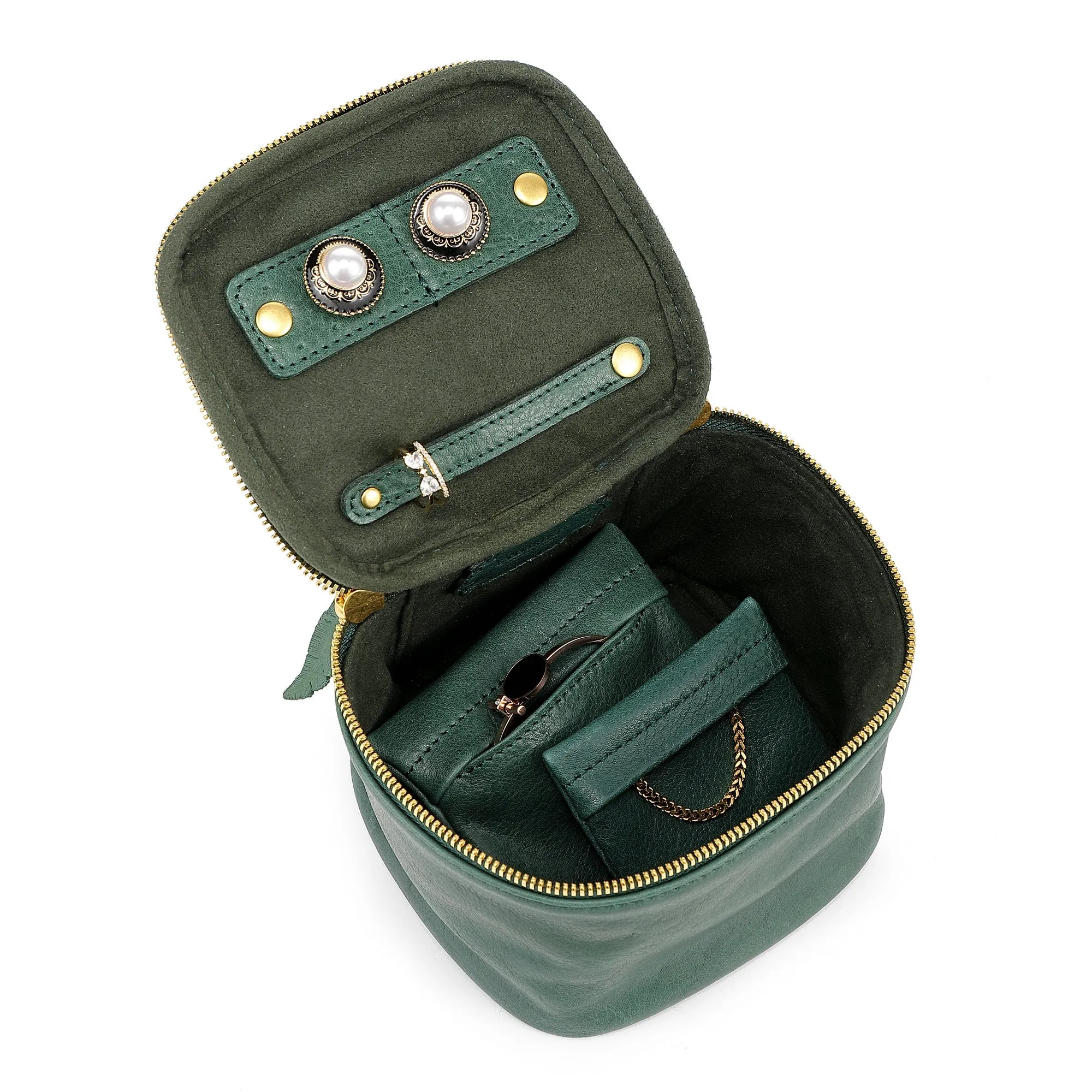 Genuine Leather Celosia Cube Jewelry Case