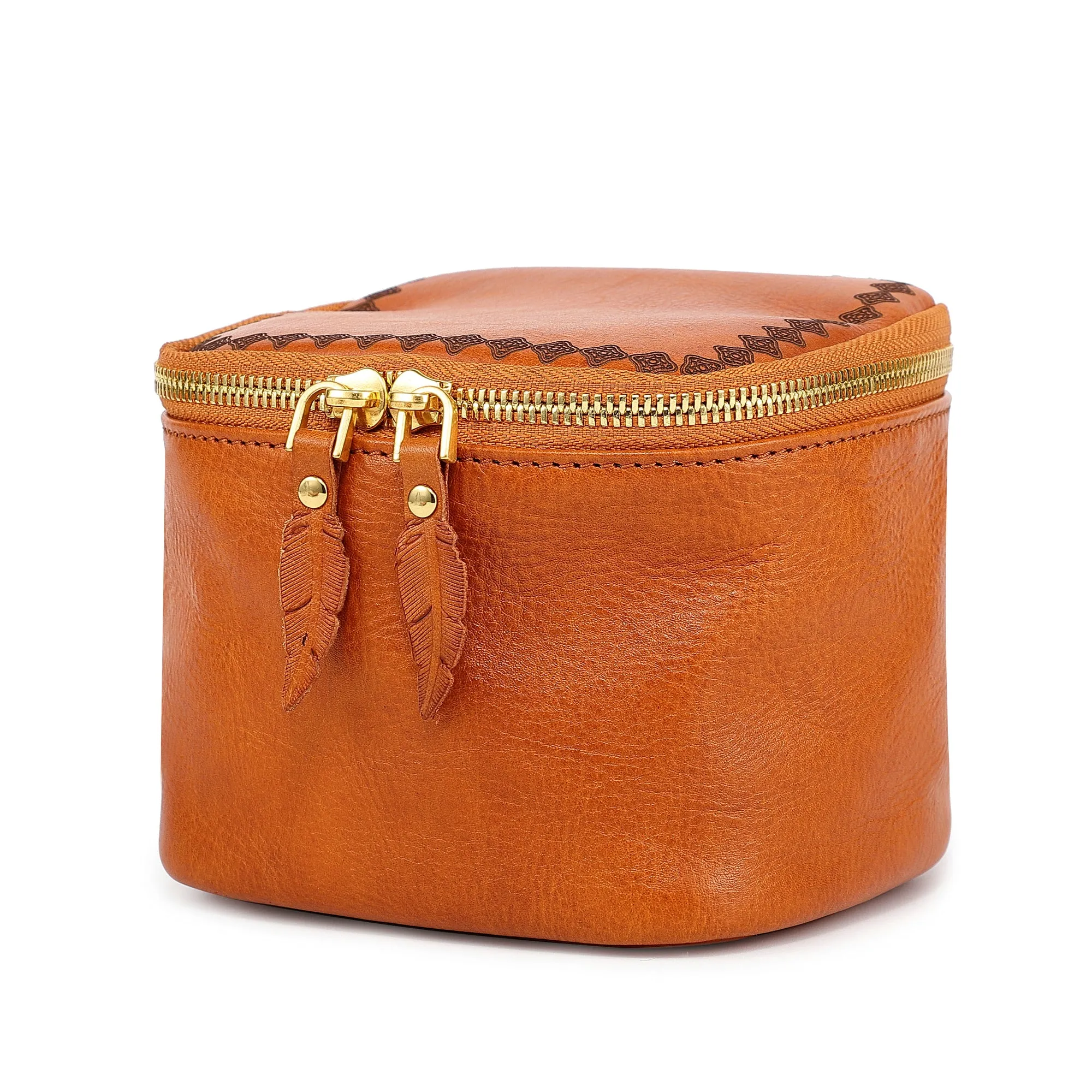 Genuine Leather Celosia Cube Jewelry Case