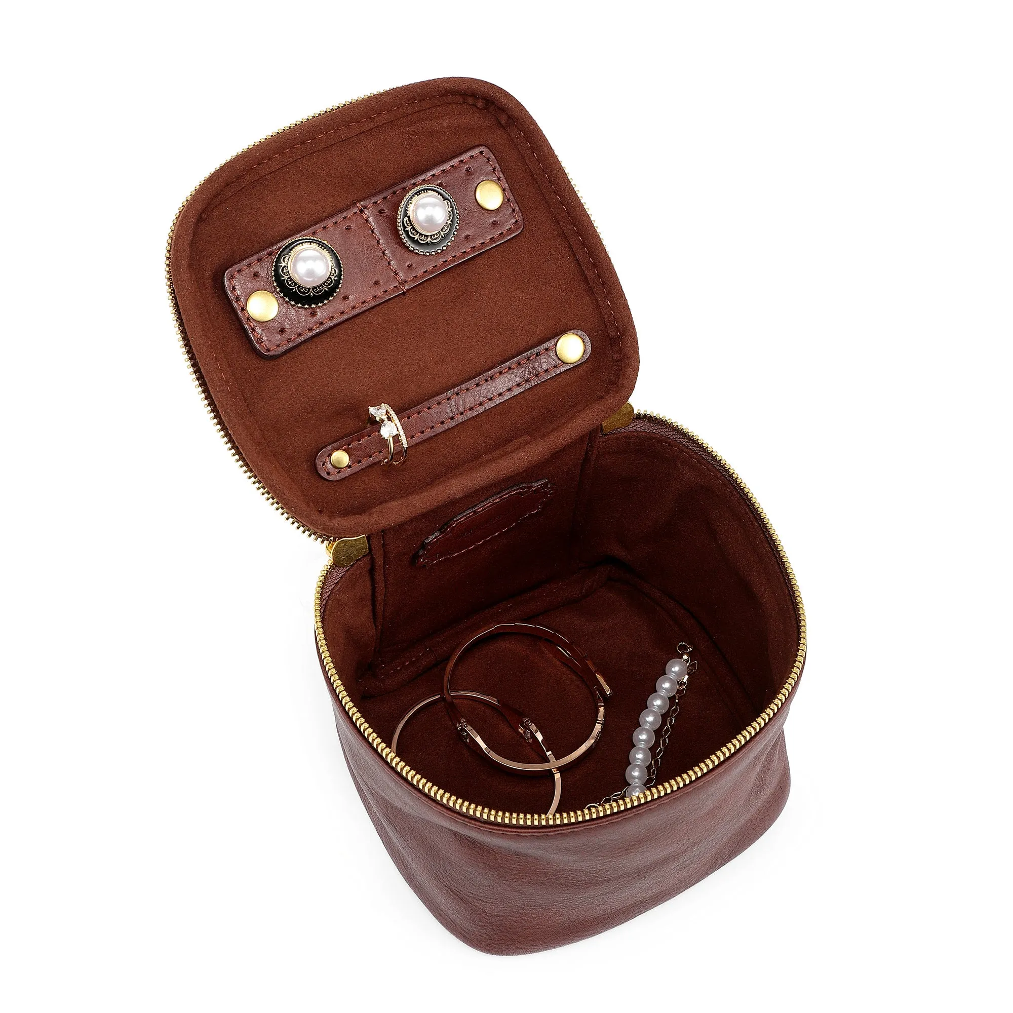 Genuine Leather Celosia Cube Jewelry Case