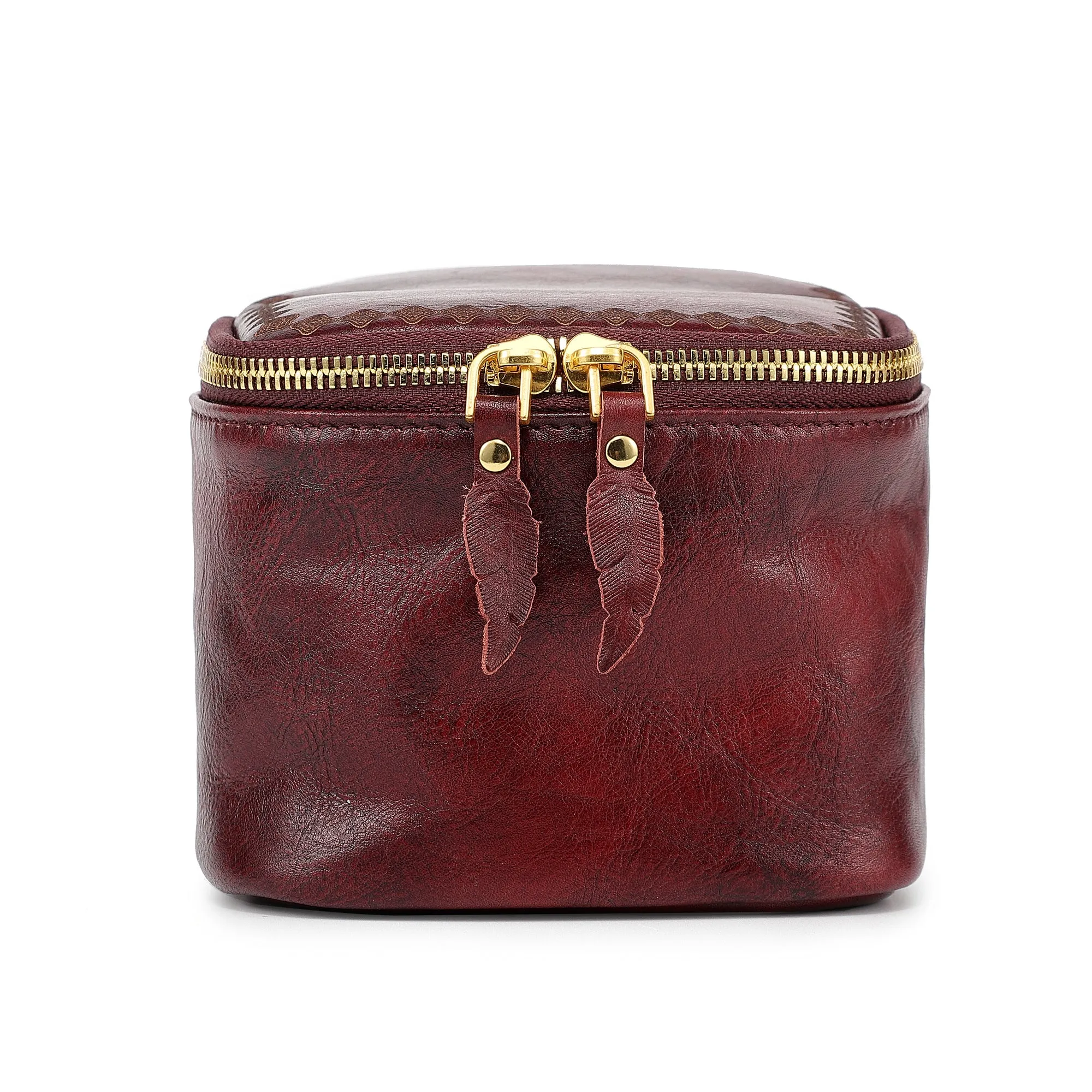 Genuine Leather Celosia Cube Jewelry Case