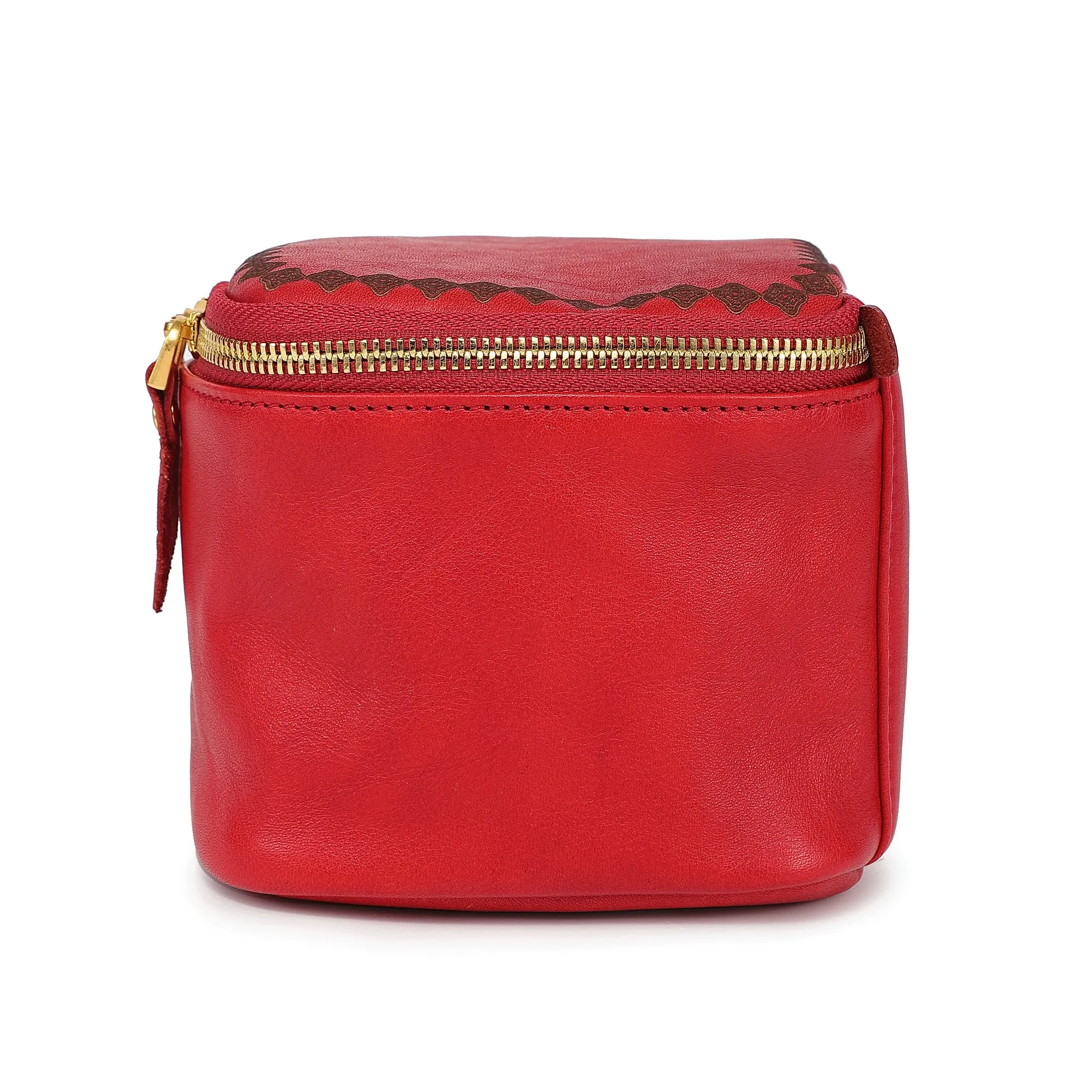 Genuine Leather Celosia Cube Jewelry Case