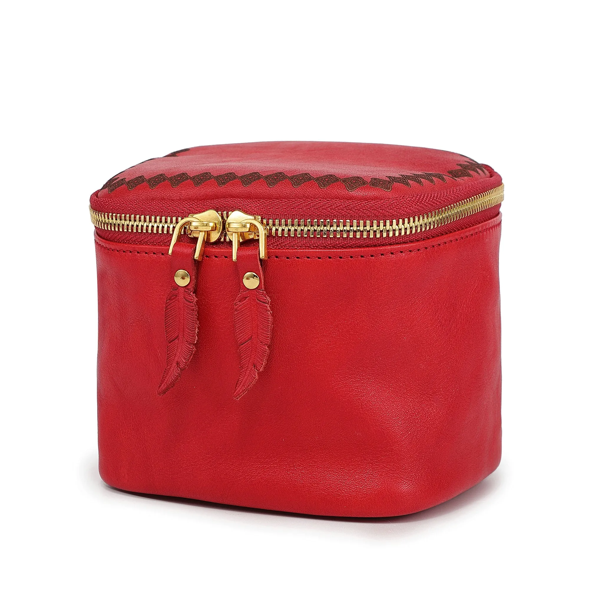 Genuine Leather Celosia Cube Jewelry Case