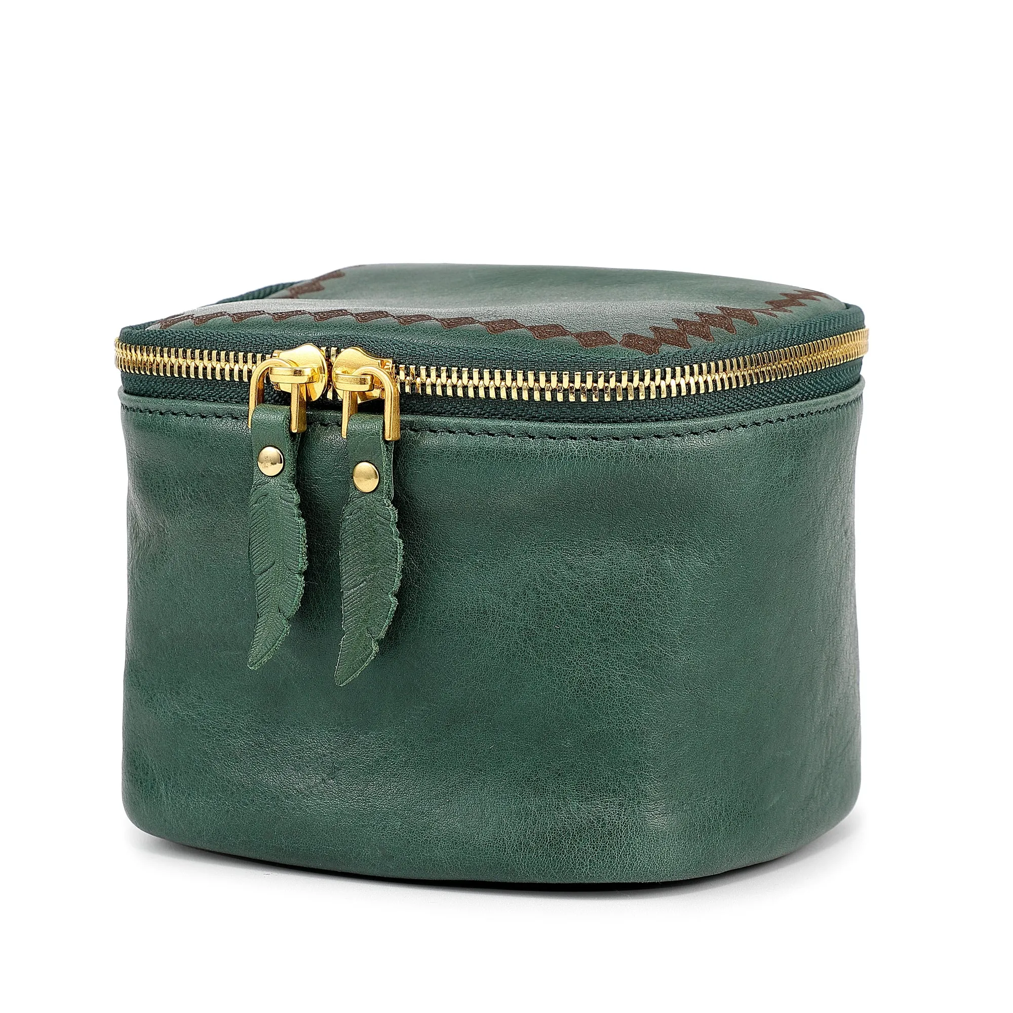 Genuine Leather Celosia Cube Jewelry Case