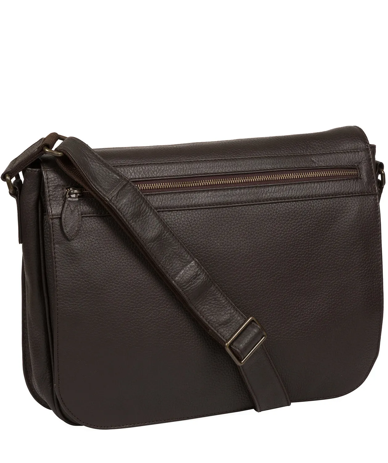 'Lawrence' Brown Leather Messenger Bag