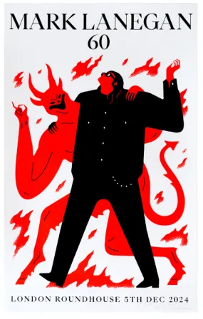 Mark Lanegan 60 White Silkscreen Print by Cleon Peterson