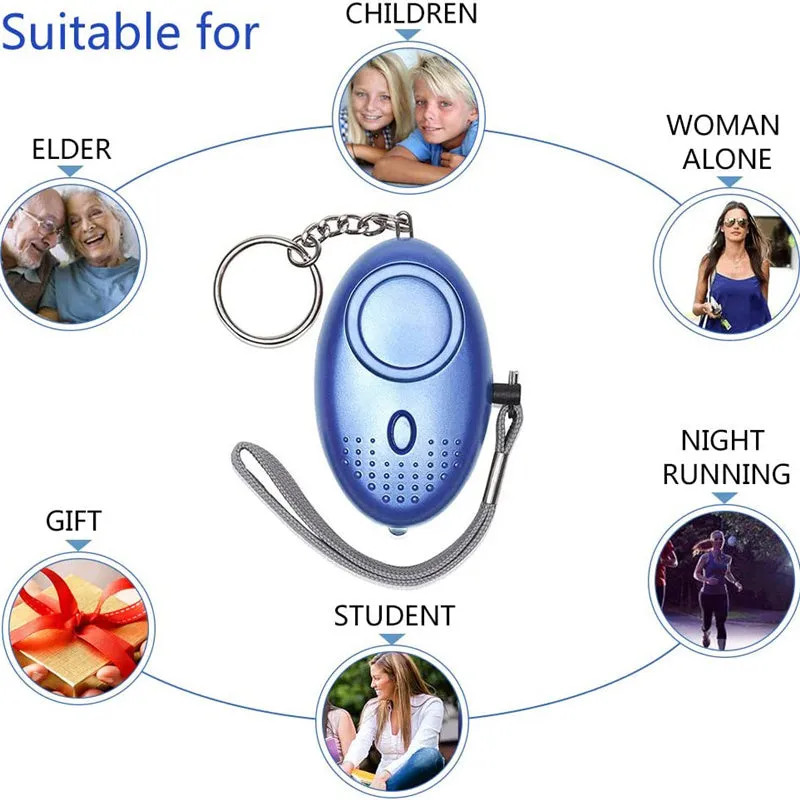 Personal Security Alarm Keychain with LED Light