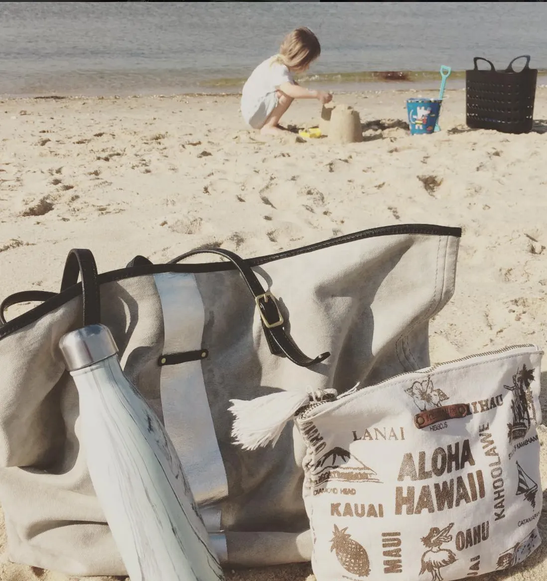 Postal Silver Stripe Urban Beach Tote