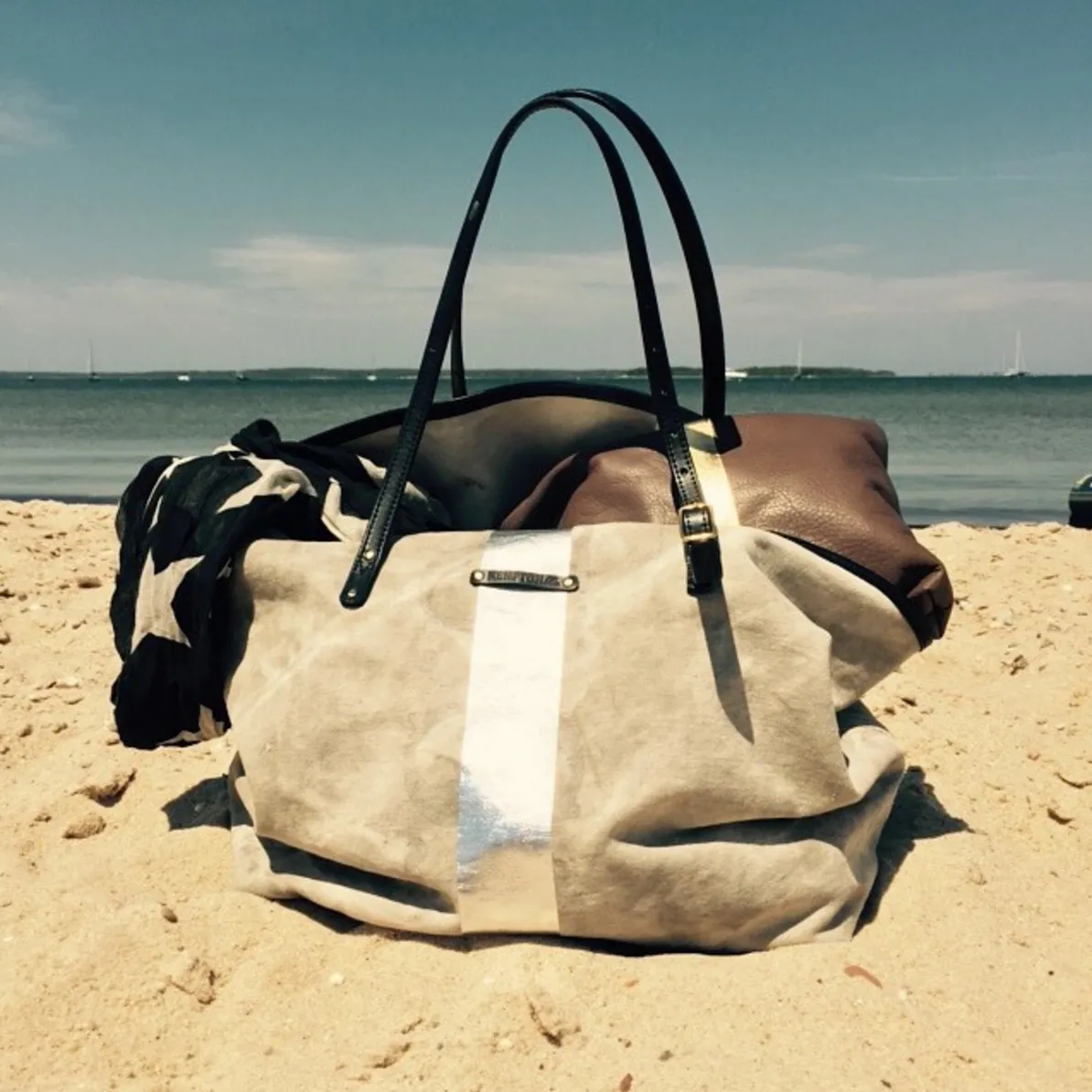 Postal Silver Stripe Urban Beach Tote