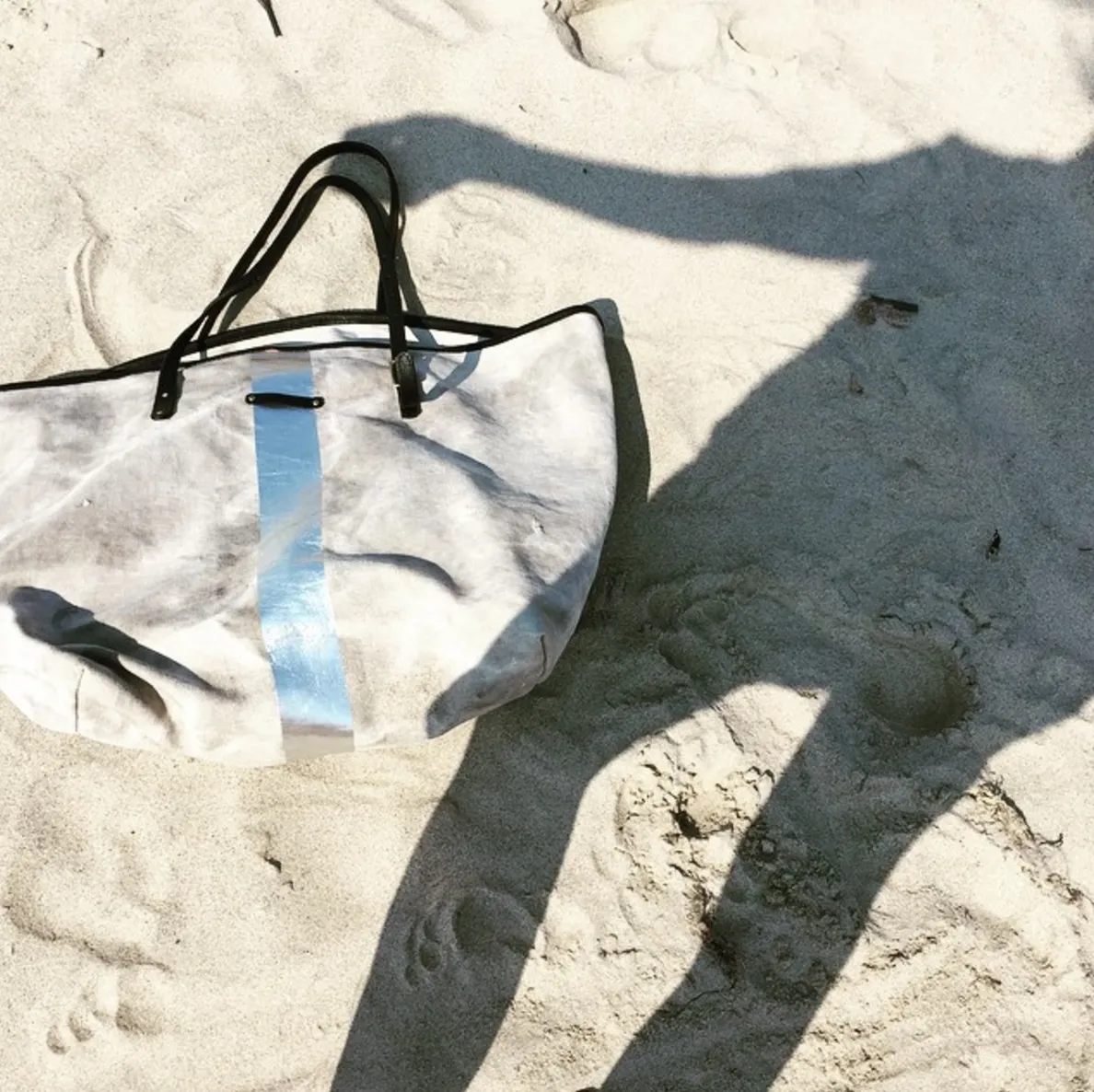 Postal Silver Stripe Urban Beach Tote