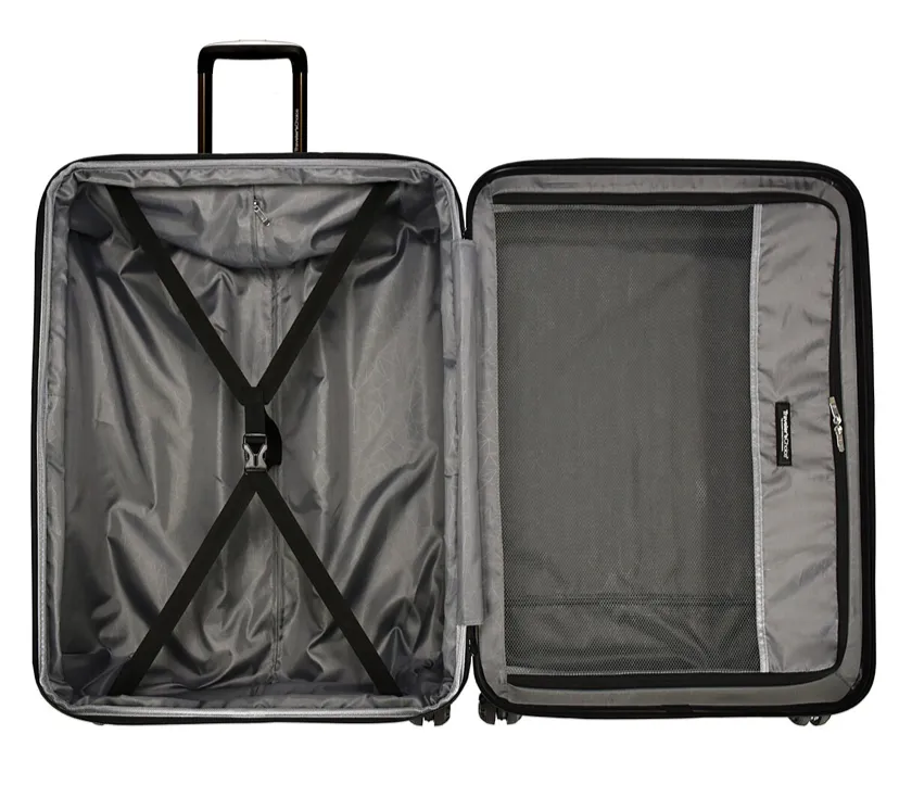 Pre Owned traveler's choice the art of travel 2-piece hardside spinner set, 29" & 21" Metallic Grey