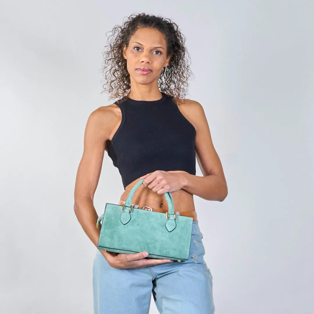 Suede top-handle handbags wholesale