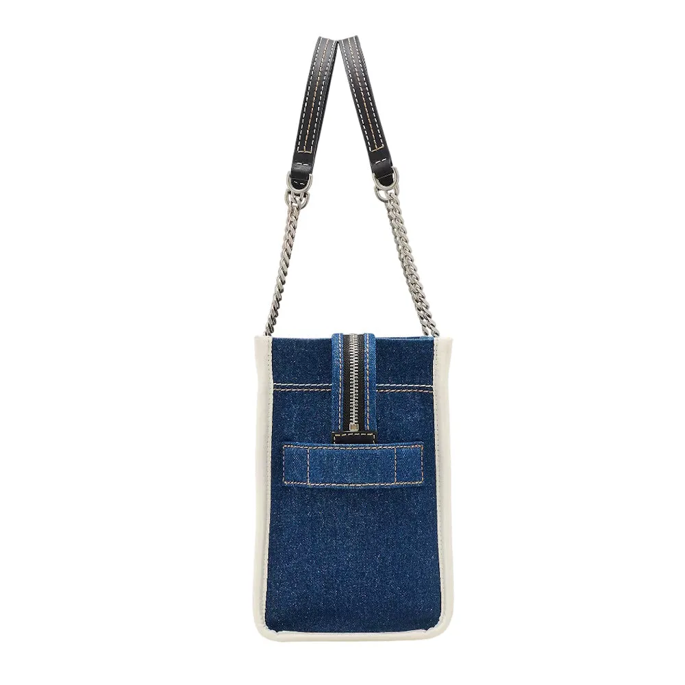 THE DENIM CHAIN MEDIUM TOTE BAG