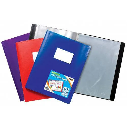 Tiger A4 20 Pocket Flexi Display Book Assorted